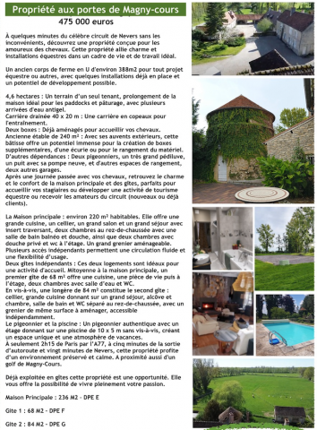 Propri&eacute;t&eacute; proche de nevers/magny-cours